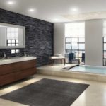 Grande fenêtre panoramique en pierre décorative pour carrelage de salle de bain