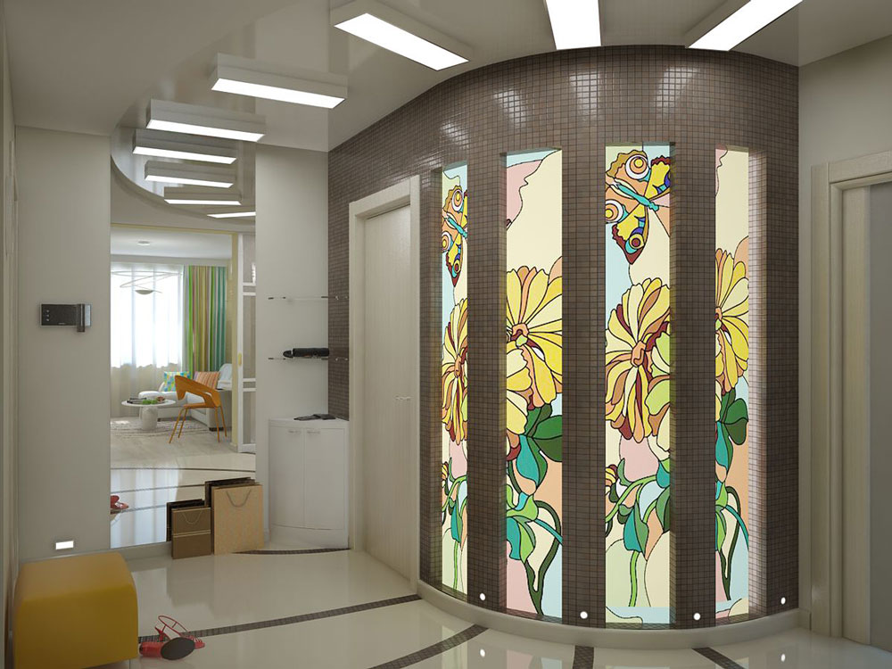 vitrail dans le couloir