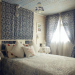 Décor d'une chambre de campagne textile calico calico