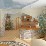 Pierre décorative dans la cuisine maçonnerie asymétrique