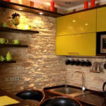 Pierre décorative en plâtre dans la cuisine