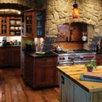 Pierre décorative dans le style rustique de la cuisine de l'arc pavé