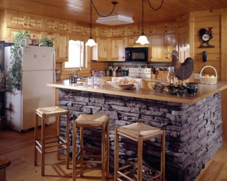 pierre décorative dans la décoration de la cuisine