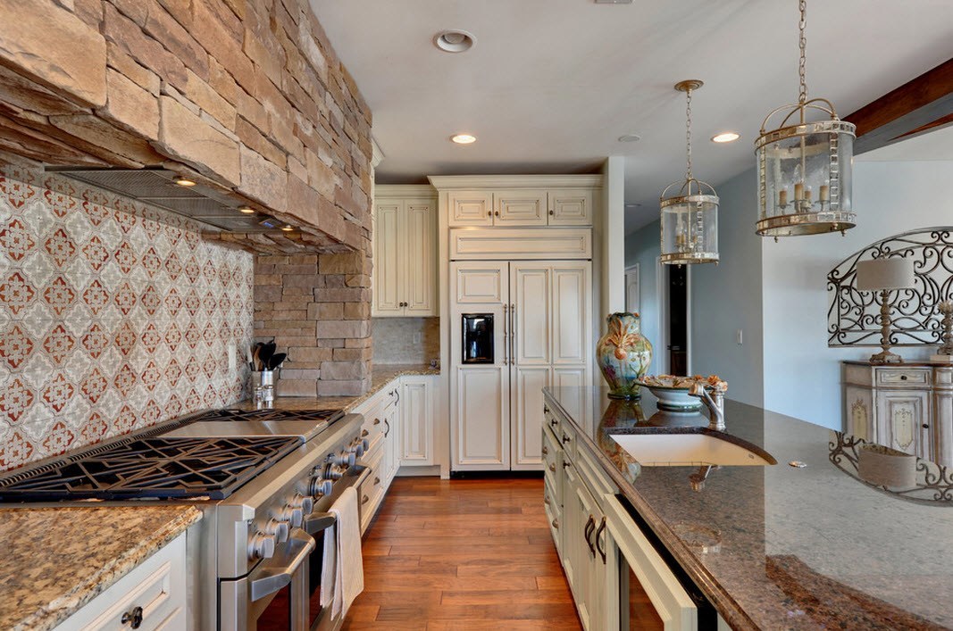 pierre décorative dans la décoration de la cuisine