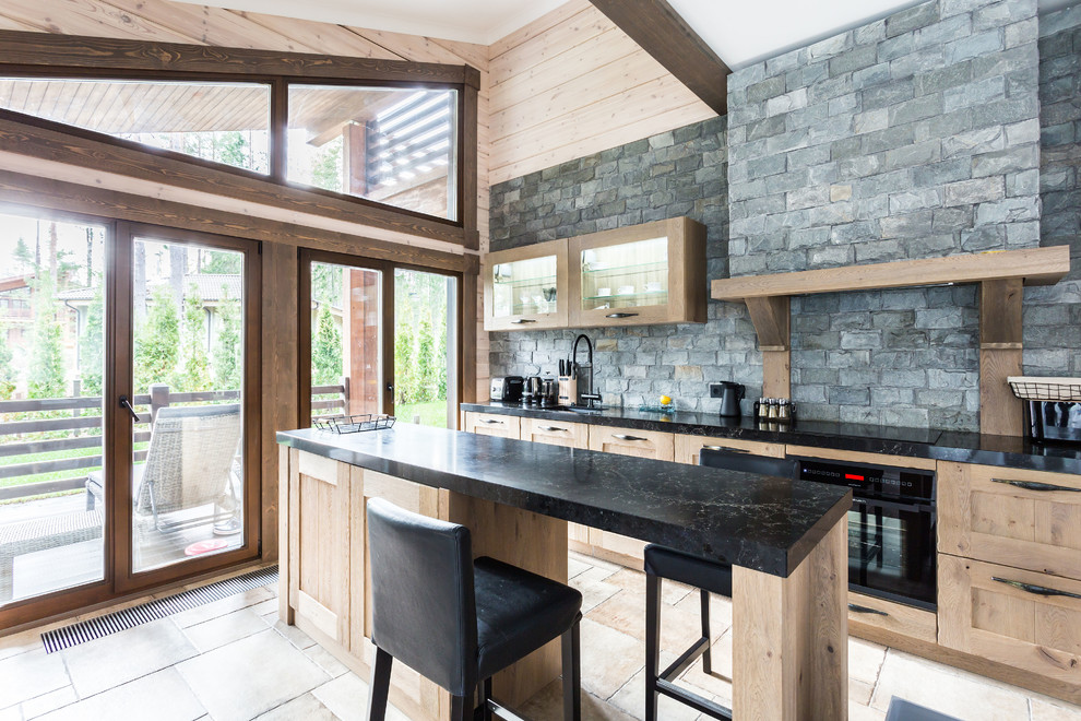 pierre décorative dans la cuisine