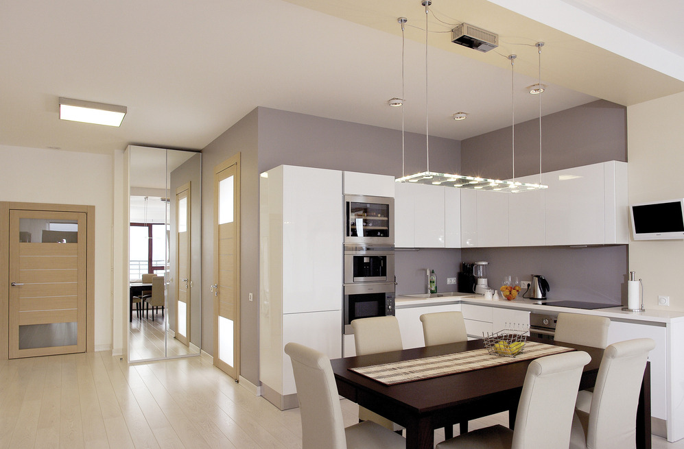 Conception de cuisine dans un style minimalisme moderne.