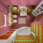 La conception de la salle de bain est de 6 mètres carrés avec la mauvaise taille