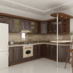 Réfrigérateur à l'intérieur de la cuisine Art Nouveau