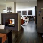 salon design cuisine 18 m2 avec cheminée