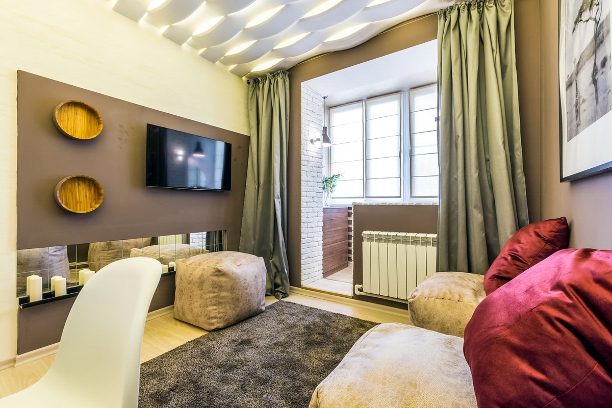 conception d'une chambre combinée avec un balcon