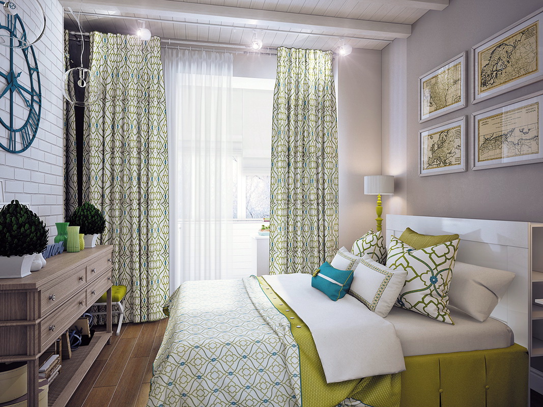 beau design d'une chambre avec balcon