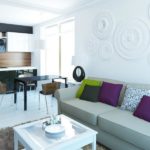 cuisine séjour 18 m2 façades brillantes