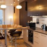 cuisine séjour 18 m2 avec canapé d'angle