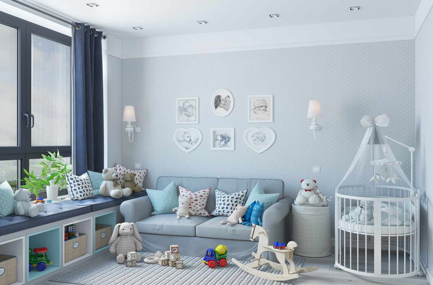 un exemple d'un beau style de chambre d'enfant