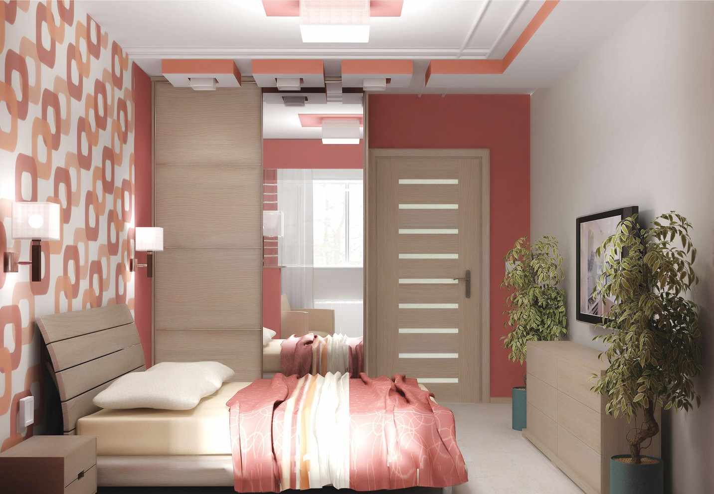idée d'un décor clair d'une chambre étroite