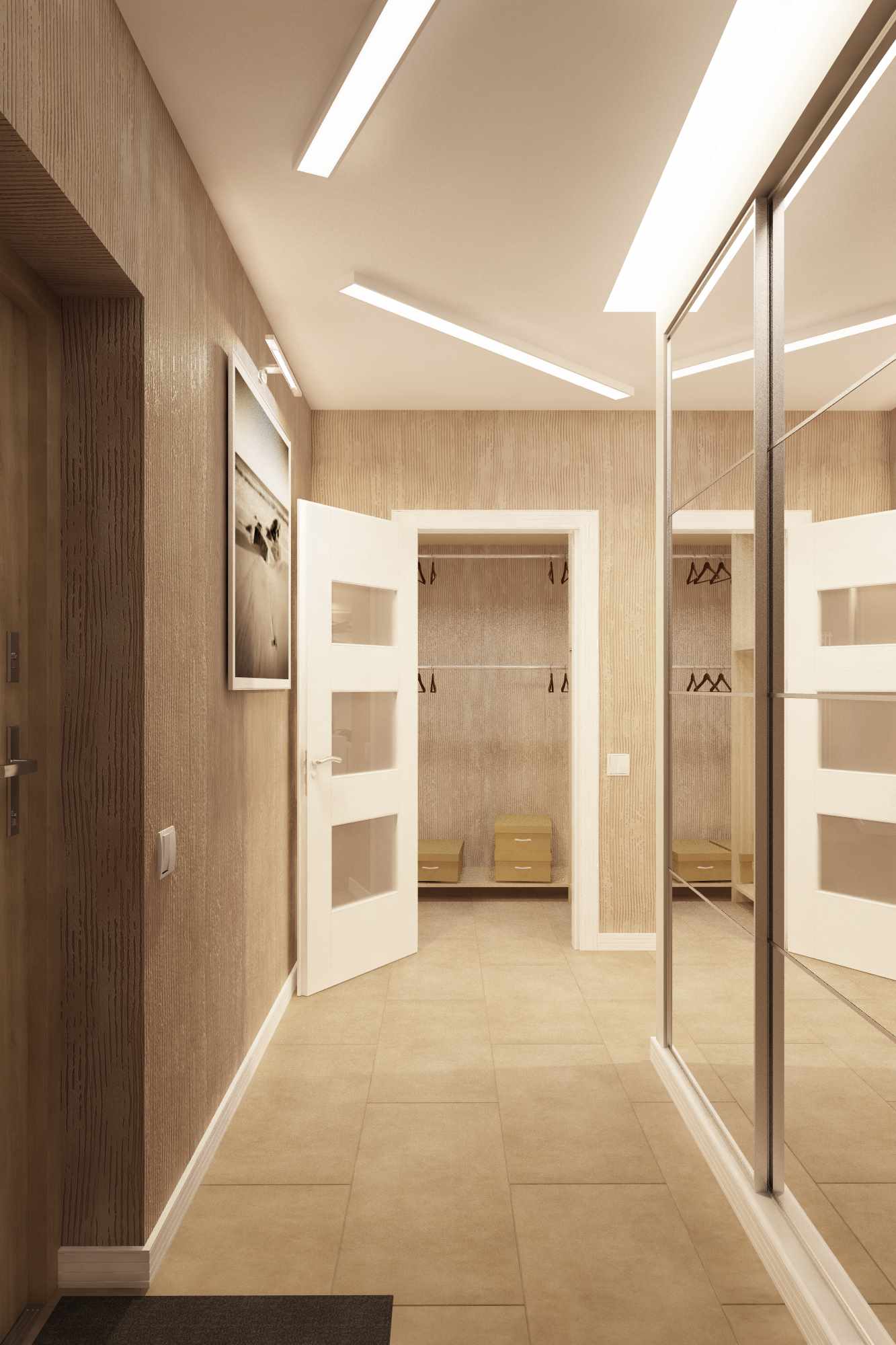 idée d'un décor clair du couloir