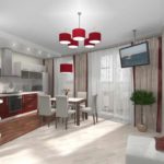 exemple d'une belle cuisine design salon séjour 16 m² photo