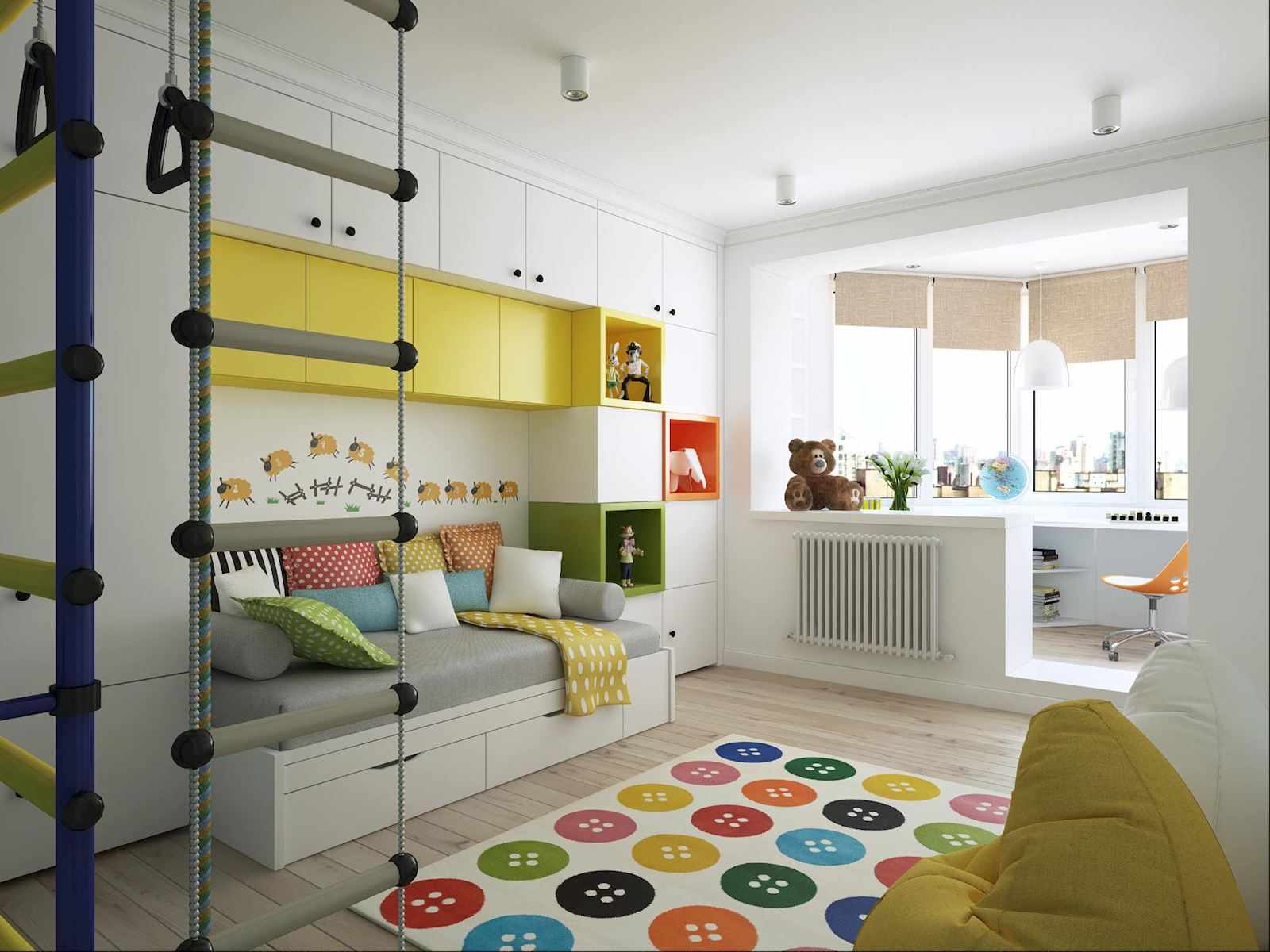 version du design inhabituel de la chambre des enfants