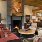 exemple d'application d'un intérieur lumineux d'un salon avec une cheminée photo