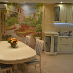 Διακόσμηση τοίχου κουζίνας με ταπετσαρία φωτογραφιών