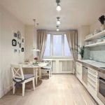 Disposition linéaire d'une cuisine allongée