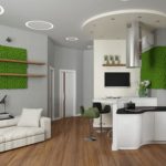 Couleur verte à l'intérieur d'une cuisine moderne