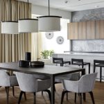 Grands luminaires dans la conception de la cuisine