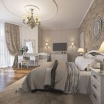 Conception de la chambre dans les tons gris