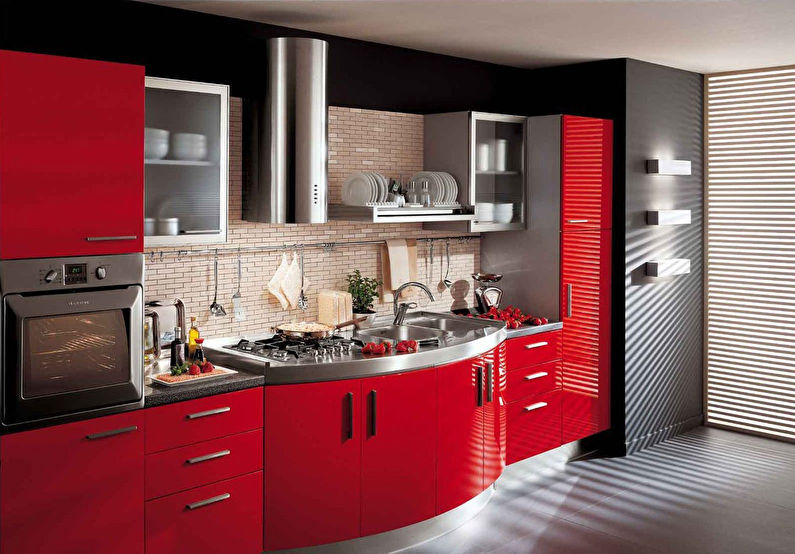 Suite rouge dans la cuisine moderne