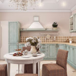 Conception de cuisine lumineuse dans un style rustique.