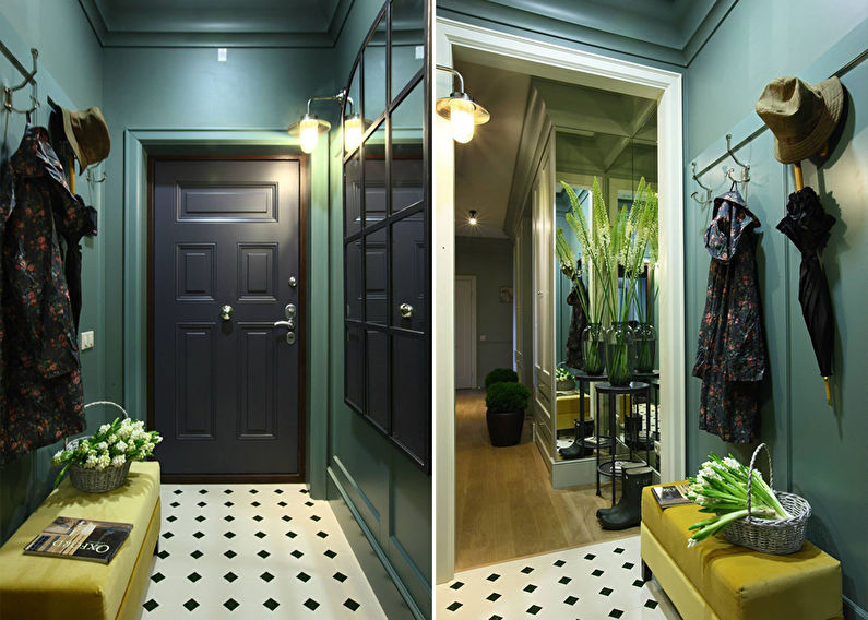 Éclairage dans un couloir étroit d'environ 4 mètres carrés