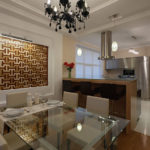 Lampu kandil hitam di bahagian dalam dapur