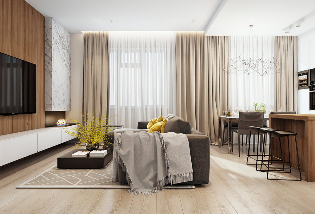 Dapur berkongsi dengan sofa