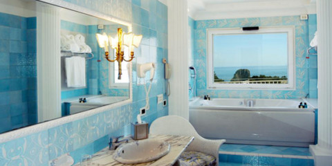 Salle de bain en bleu