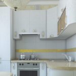 Apron putih di dapur padat