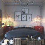 Lustre en fil au plafond de la chambre