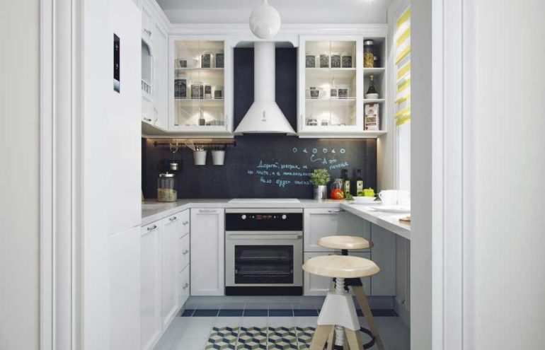 Meja makan bukan tingkap tingkap di dapur Khrushchev