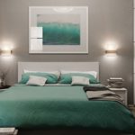 L'intérieur de la chambre aux murs gris