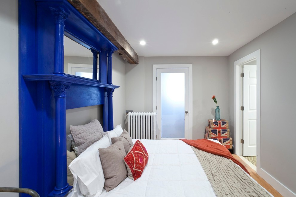 Tête de lit de chambre 9 carrés bleu