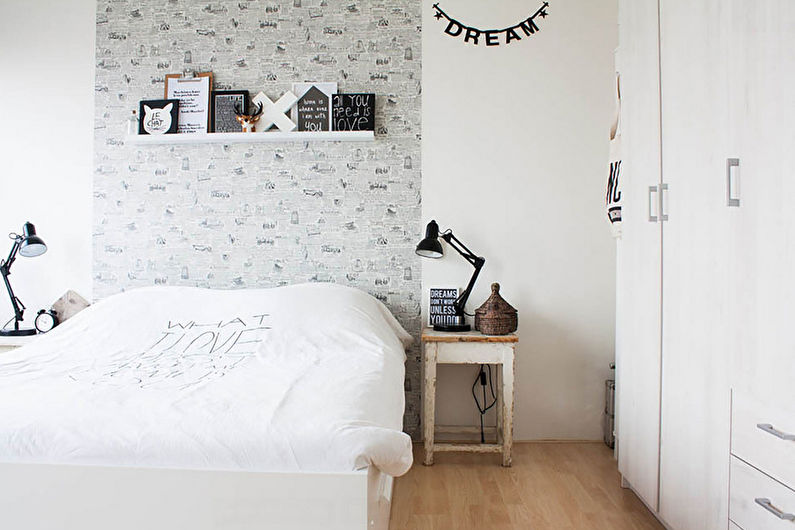 Chambre de style scandinave blanc de 9 m²