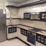 Wooden classic kitchen color bleached oak with wenge inserts