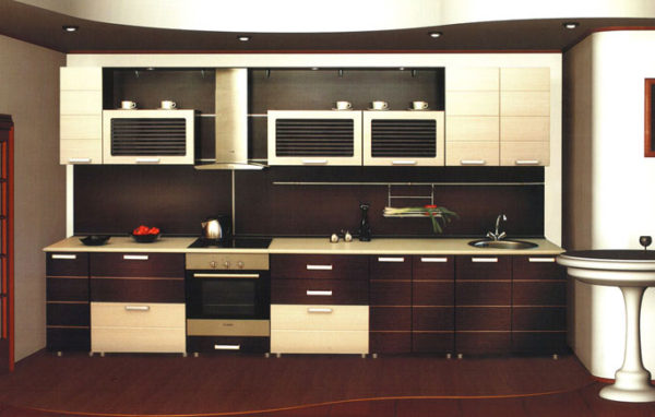 Kitchen apron in wenge color