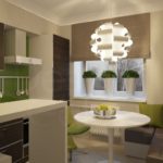 Conception d'une petite cuisine avec un canapé