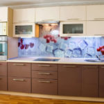 Cuisine linéaire avec tablier en acrylique