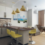 Σχεδιασμός κουζίνας με καθιστικό κοντά στο παράθυρο