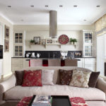 Γύρος κουκούλα στο ταβάνι της κουζίνας καθιστικού