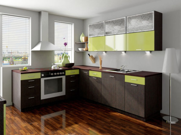Wenge kitchen with pistachio