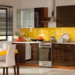 The combination of furniture color wenge and yellow in the interior