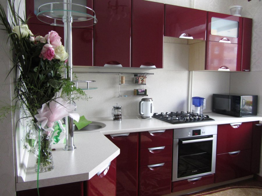 Hiasan akrilik dapur warna burgundy