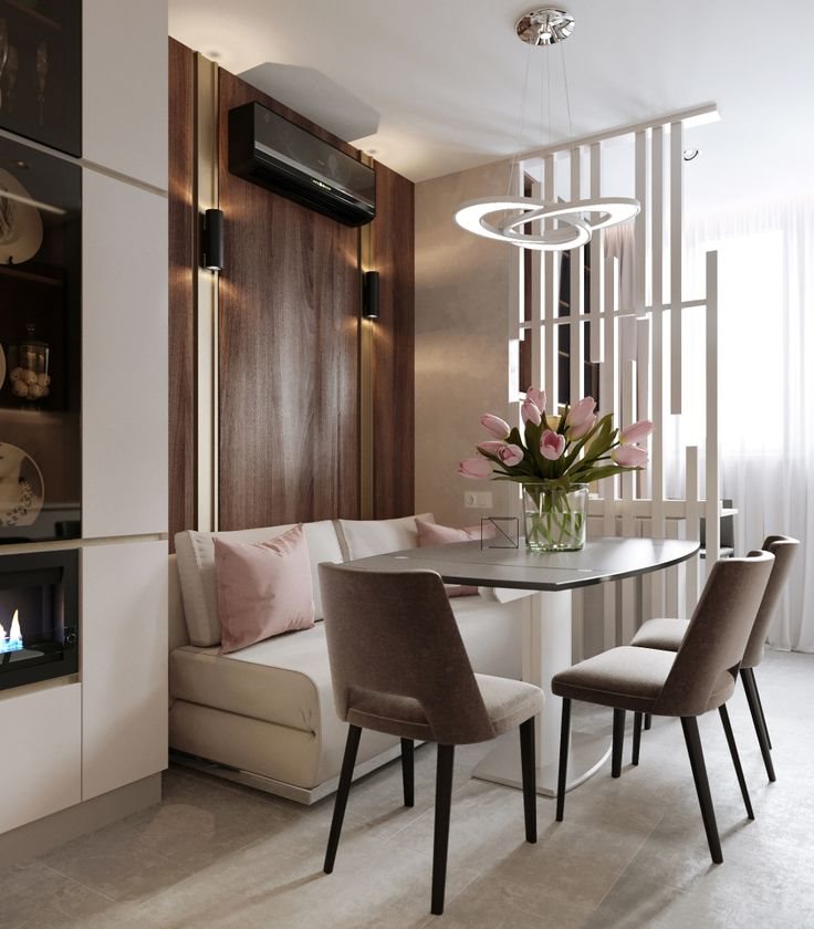 Groupe de salle à manger avec canapé beige